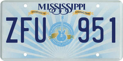 MS license plate ZFU951