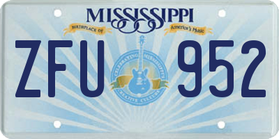 MS license plate ZFU952