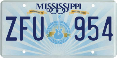 MS license plate ZFU954