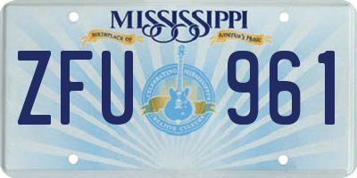 MS license plate ZFU961
