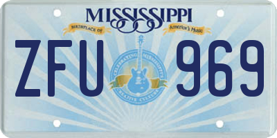 MS license plate ZFU969