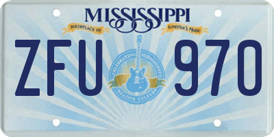 MS license plate ZFU970