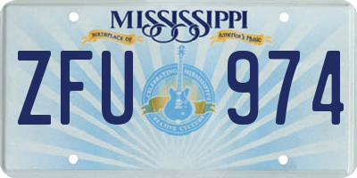MS license plate ZFU974