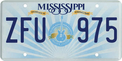 MS license plate ZFU975