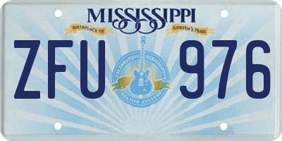 MS license plate ZFU976
