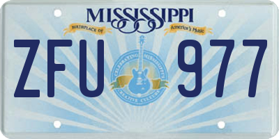 MS license plate ZFU977