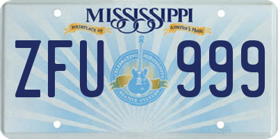 MS license plate ZFU999