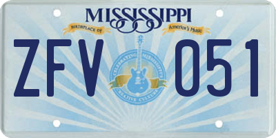 MS license plate ZFV051