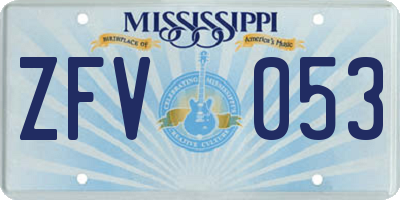 MS license plate ZFV053