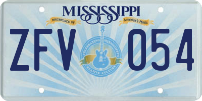 MS license plate ZFV054