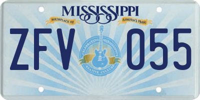 MS license plate ZFV055