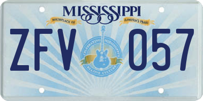 MS license plate ZFV057