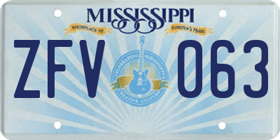 MS license plate ZFV063