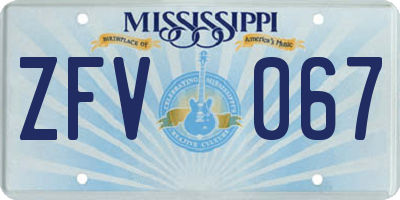 MS license plate ZFV067
