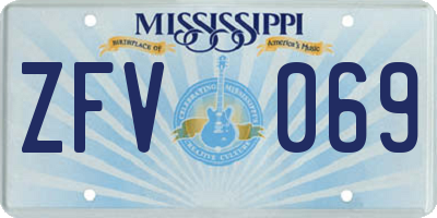MS license plate ZFV069