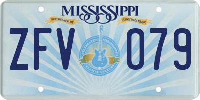 MS license plate ZFV079