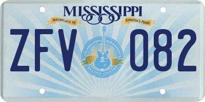 MS license plate ZFV082