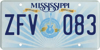 MS license plate ZFV083