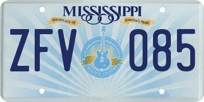 MS license plate ZFV085