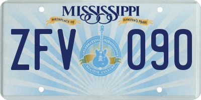 MS license plate ZFV090