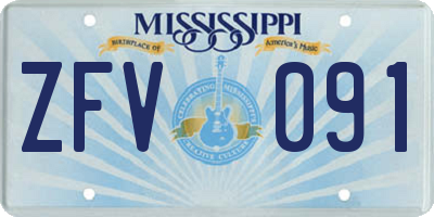 MS license plate ZFV091