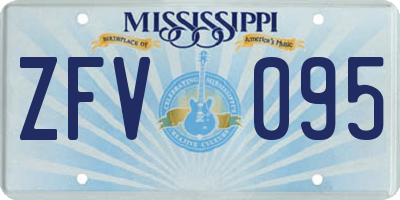 MS license plate ZFV095