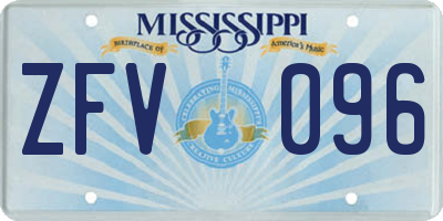 MS license plate ZFV096