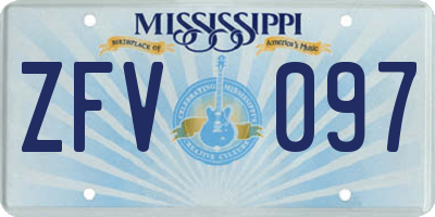 MS license plate ZFV097