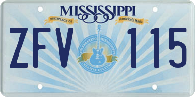 MS license plate ZFV115