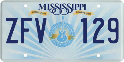 MS license plate ZFV129
