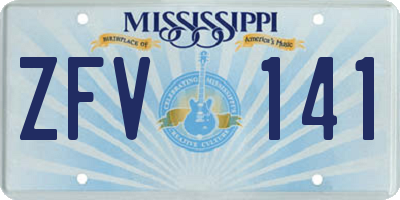 MS license plate ZFV141