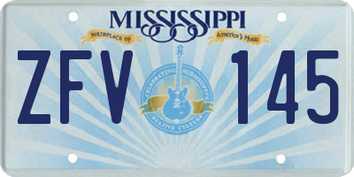 MS license plate ZFV145