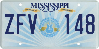 MS license plate ZFV148