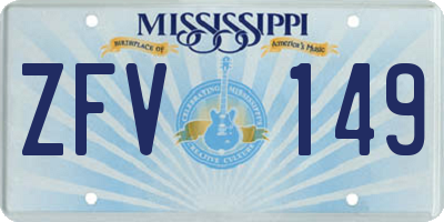 MS license plate ZFV149