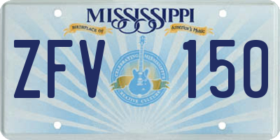 MS license plate ZFV150