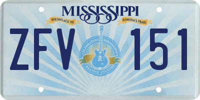 MS license plate ZFV151