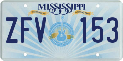 MS license plate ZFV153