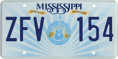 MS license plate ZFV154