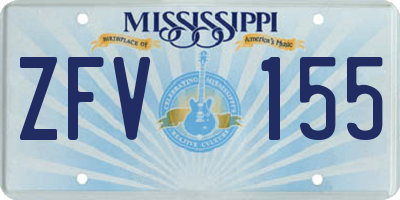 MS license plate ZFV155