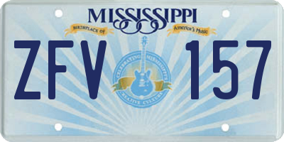 MS license plate ZFV157