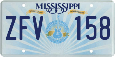 MS license plate ZFV158