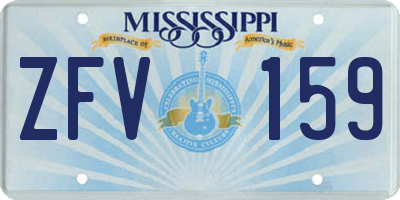 MS license plate ZFV159