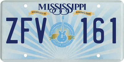 MS license plate ZFV161
