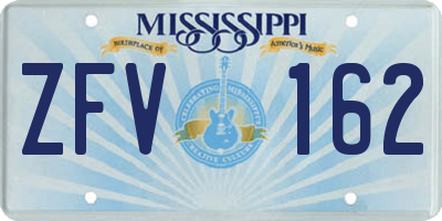 MS license plate ZFV162