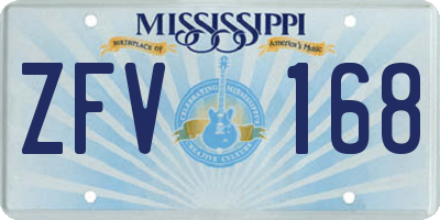 MS license plate ZFV168