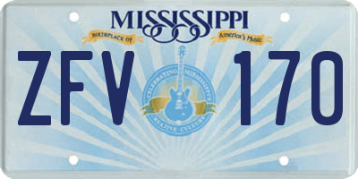 MS license plate ZFV170