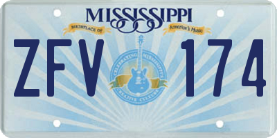 MS license plate ZFV174