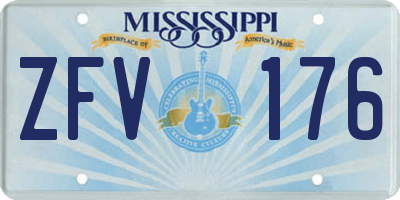 MS license plate ZFV176