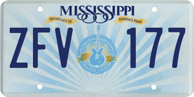 MS license plate ZFV177