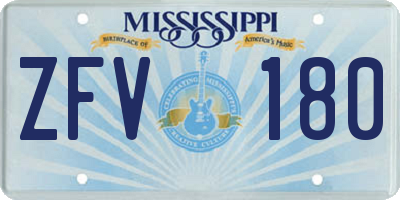 MS license plate ZFV180